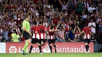 Madrid kesulitan membongkar pertahanan Bilbao. Iker Muniain membuat Madrid tertinggal usai mencetak gol di menit ke-32 untuk membawa Bilbao memimpin 1-0. (Foto: Juan Manuel Serrano )Arce/Getty Images