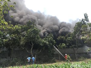 Pabrik Minuman Terbakar Hebat, Karyawan Kocar-kacir