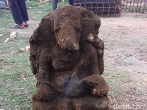 Arca Ganesha Ditemukan di Hulu Sungai Serayu di Kawasan Dieng
