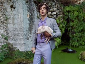 Gaya Necis Harry Styles yang Mesra-Mesraan dengan Babi di Iklan Gucci