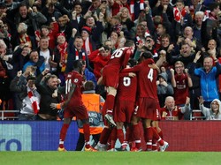 Liverpool masih mempertahankan start sempurnanya musim ini, enam kemenangan dari enam laga dan baru kali pertama terjadi setelah terakhir tahun 1961. (Phil Noble/Reuters)