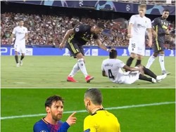 Kalau ini momen Messi tunjuk-tunjuk wasit tanpa dikartu. (Foto: Twitter)