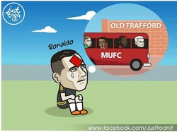 Nah, kartu merah itu bikin Ronaldo kemungkinan besar gagal main di Old Traffod. Duh, Ronaldo tidak jadi ketemu klub lamanya, deh. (Foto: Instagram)