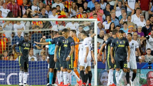 Hasil Liga Champions: Ronaldo Kartu Merah, Juve Kalahkan Valencia