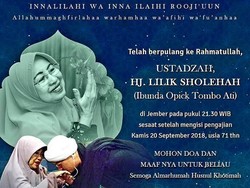 Kabar Duka... Ibunda Opick Meninggal Dunia