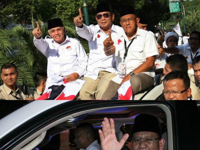 Ambil Nomor Urut, Prabowo Setia Naik Lexus di 2014 dan 2019
