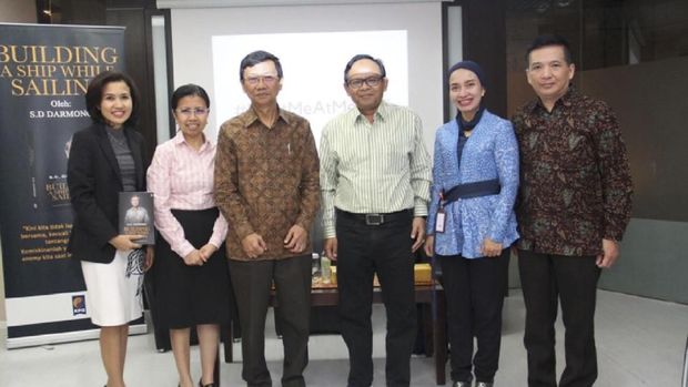 Chairman Jababeka Group S.D Darmono bersama mantan Rektor Universitas Islam Negeri Jakarta (UIN) Profesor Komarudin Hidayat.