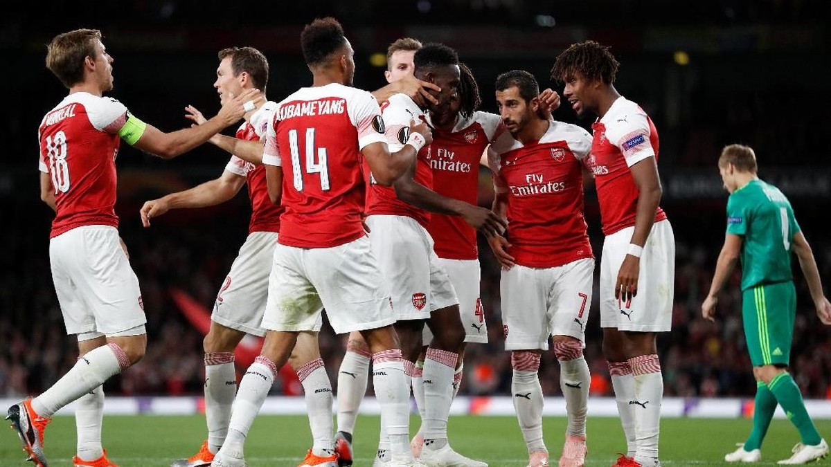 Arsenal menang 4-2 atas Vorskla di Liga Europa (Peter Cziborra/Reuters)