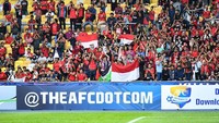Suporter timnas Indonesia terus memberikan dukungan kepada Amiruddin Bagus Kahfi dkk. Istimewa/Adam Aidil.