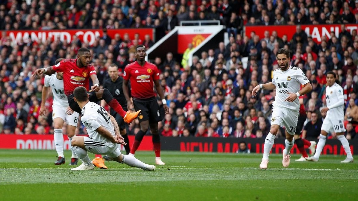 Manchester United unggul 1-0 atas Wolverhampton Wanderers di babak pertama (Foto: Andrew Yates/Reuters)
