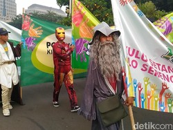 Saat Karakter Superhero Ramaikan Deklarasi Kampanye Damai di Monas
