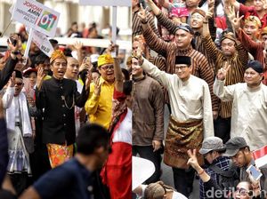 Kenakan Pakaian Adat, Begini Potret Pendukung Jokowi dan Prabowo