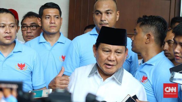 Calon presiden nomor urut 02 Prabowo Subianto, di Jakarta, Minggu (23/9).