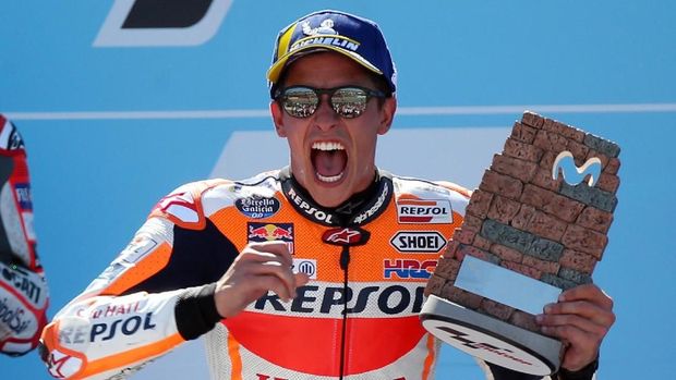 Marc Marquez mendapatkan poin maksimal di MotoGP Aragon.