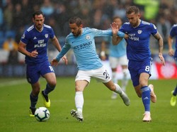 Gol ini membuat City semakin bersemangat. Serangan-serangan mereka semakin tajam sementara Cardiff terlihat terdesak dan berada dalam tekanan. REUTERS/Andrews Boyers.
