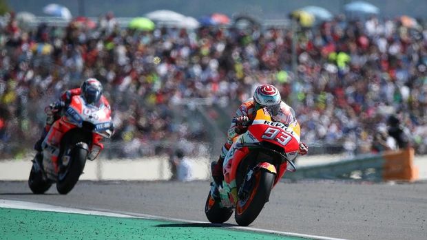 Marc Marquez meraih kemenangan di MotoGP Aragon.