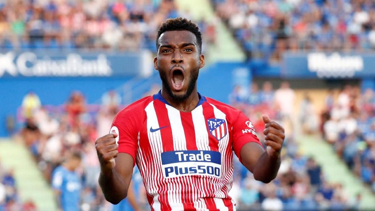 Pemain Atletico Madrid, Thomas Lemar. (Foto: Juan Medina/Reuters)