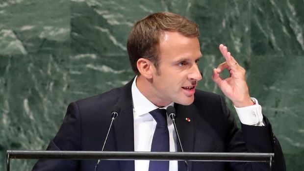 Presiden Prancis Emmanuel Macron, di New York, AS, September.