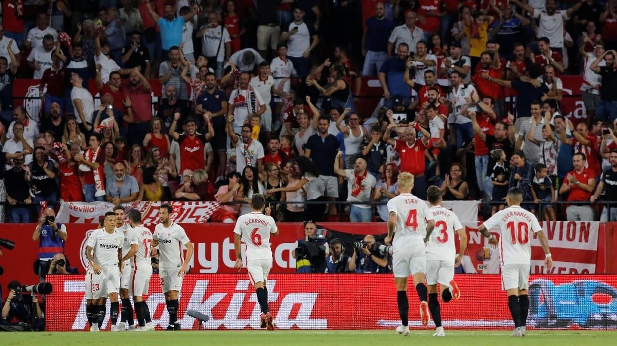 Para pemain Sevilla. (Foto: Marcelo Del Pozo/Reuters)