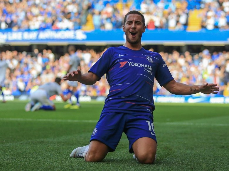 Agar Lututnya Tak Cedera, Hazard Enggan Lakukan Selebrasi Ini Lagi