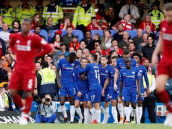Dalam pertandingan yang berlangsung di Stamford Bridge, Sabtu (29/9/2018) malam WIB, Chelsea berhasil unggul lebih dulu lewat Eden Hazard di menit ke-25. (David Klein/Reuters)
