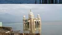Foto: Before After Masjid Apung Palu yang Diterjang Tsunami