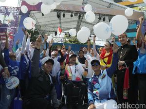 Pawai Obor Asian Para Games Tiba di Kemenpora Pawai Obor Asian Para Games Tiba di Kemenpora