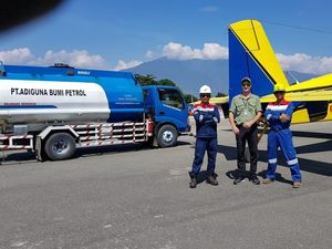 Pertamina Terbangkan 4.000 Liter Solar dari Kalimantan ke Palu