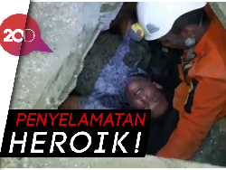 Detik-detik Evakuasi Korban Selamat dari Reruntuhan