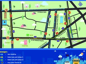 Jalan Wahid Hasyim akan Diuji Coba Satu Arah 8 Oktober