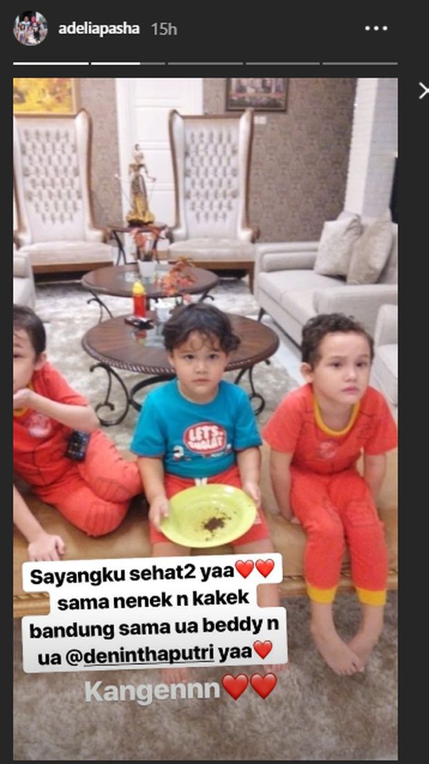 Kerinduan Adelia Pasha pada anak-anak.