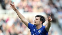 Harry Maguire jadi bintang kemenangan Leicester City atas Newcastle United lewat sumbangan satu gol dan satu assist. (Scott Heppell/Reuters)