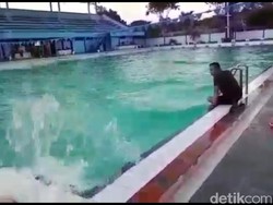Air Kolam Renang di Sidoarjo Bergelombang Sebelum Tsunami Landa Palu