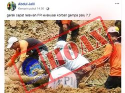 Klarifikasi Kominfo Soal Hoax Foto FPI di Gempa Palu