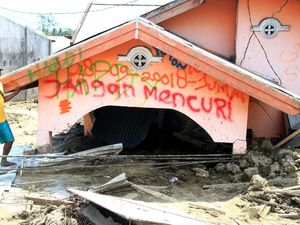 Penampakan Rumah Ditenggelamkan Lumpur di Sigi Pasca Gempa