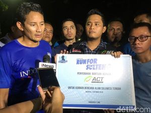 Sandiaga Galang Dana untuk Korban Gempa Palu