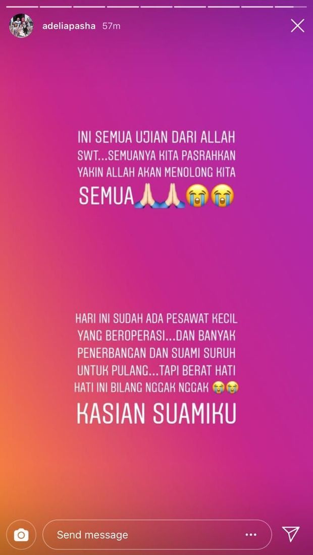 Instastory Adelia Pasha