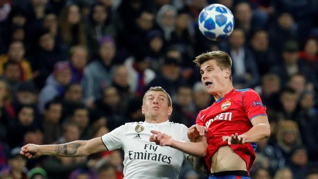 Real Madrid takluk 0-1 dari CSKA Moskow di Liga Champions. (