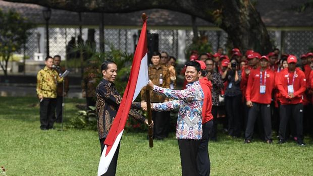 Pelepasan kontingen Indonesia oleh Presiden Joko Widodo di Istana Negara.