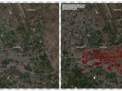 Citra Satelit Amblesan Tanah akibat Gempa di Palu dan Sigi