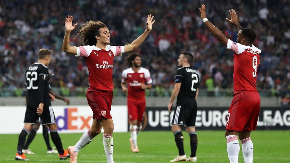 Arsenal menang telak 3-0 atas Qaragab di lanjutan Liga Europa. (Foto: Francois Nel/Getty Images)