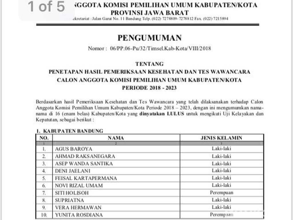 Calon Dirombak Pusat, Seleksi Anggota KPU di Jawa Barat Ada Apa? Calon Dirombak Pusat, Seleksi Anggota KPU di Jawa Barat Ada Apa?