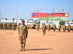 Begini Upacara HUT TNI Ke-73 ala Pasukan Penjaga Perdamaian di Sudan