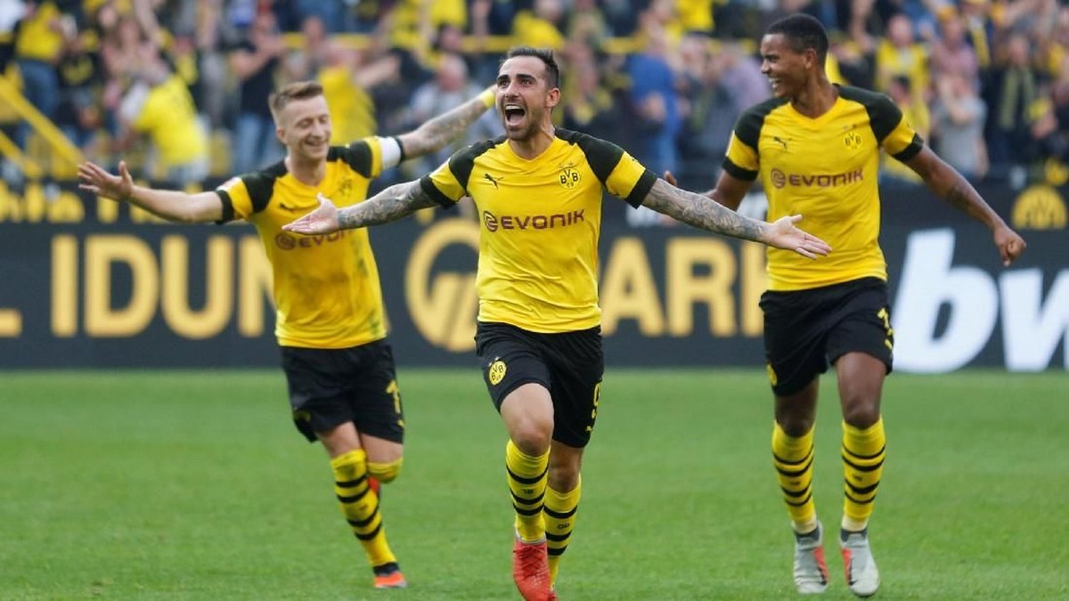 Borussia Dortmund menang dramatis atas Augsburg di Liga Jerman (Foto: Leon Kuegeler/Reuters)