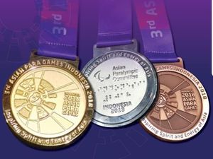 Ada Huruf Braille dan Kerincingan di Medali Asian Para Games Ada Huruf Braille dan Kerincingan di Medali Asian Para Games