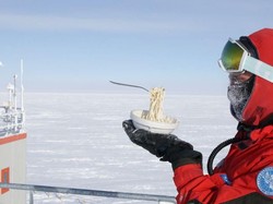 Begini Jadinya Jika Makan Pasta dan Goreng Telur Dilakukan di Antartika