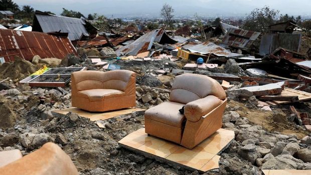 Dampak gempa di Balaroa, Palu, Sulteng, 4 October.