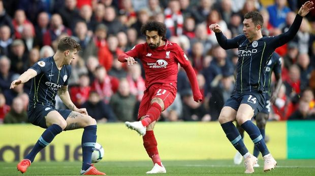 Mohamed Salah andalan Liverpool di sayap kiri.