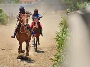 Melihat Lincahnya Para Joki Cilik di Pacuan Kuda Bima