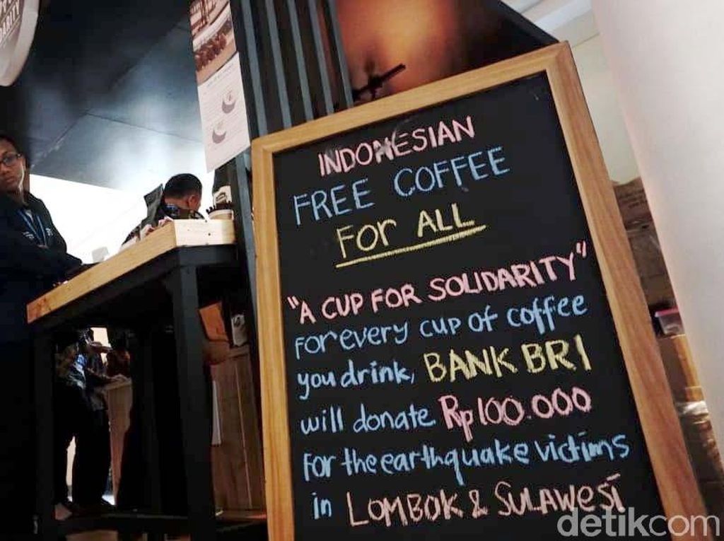 Donasi Kopi untuk Lombok dan Palu di IMF-WB Capai Rp 1,3 M Donasi Kopi untuk Lombok dan Palu di IMF-WB Capai Rp 1,3 M